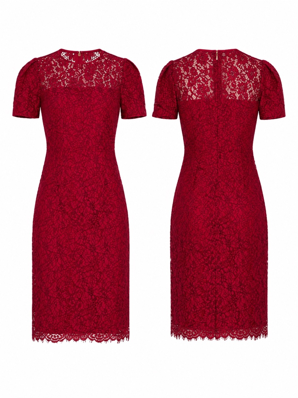 Draper James Regal Red Lace Sheath Dress Size 8 Reese Witherspoon Cocktail - Picture 7 of 12